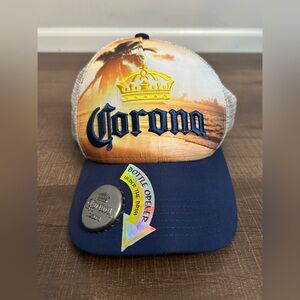 Corona Hat Mesh Snapback Men Beach Theme W/ Bottle Opener Embroidered Logo NWOT